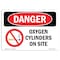 Signmission Safety Sign, OSHA Danger, 7" Height, 10" Width, Rigid Plastic, Oxygen Cylinders On Site, Landscape OS-DS-P-710-L-2057 - alternate 1